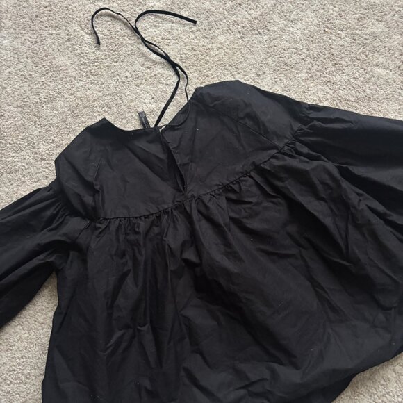 ZARA Chic Black Poplin Embroidered Blouse - Picture 4 of 7